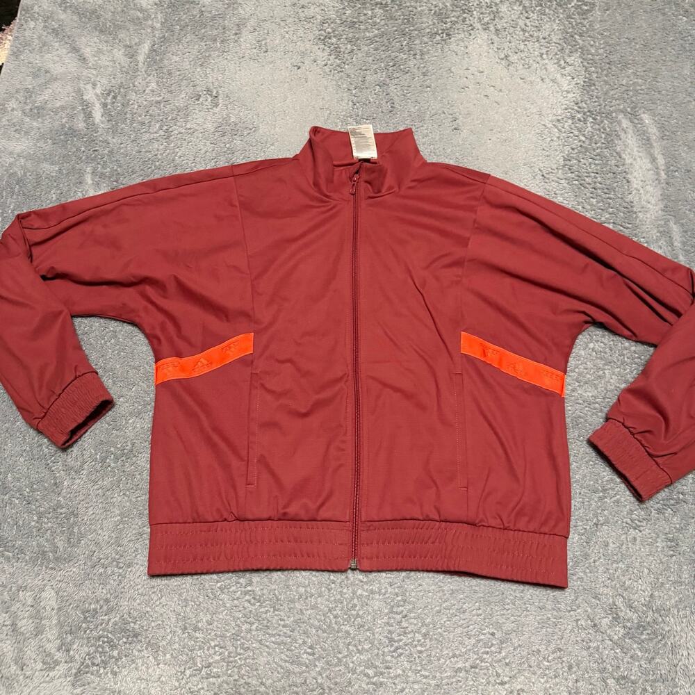 Adidas Zoe Saldana Collection Track Jacket Womens SMALL Berry Red Pockets Baggy